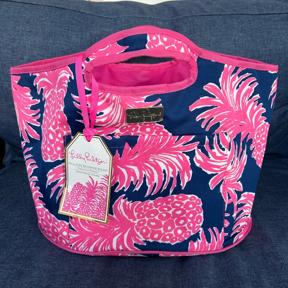 Lilly Pulitzer Insulated Beverage Bucket with Bottle Opener NWT - Flamenco print